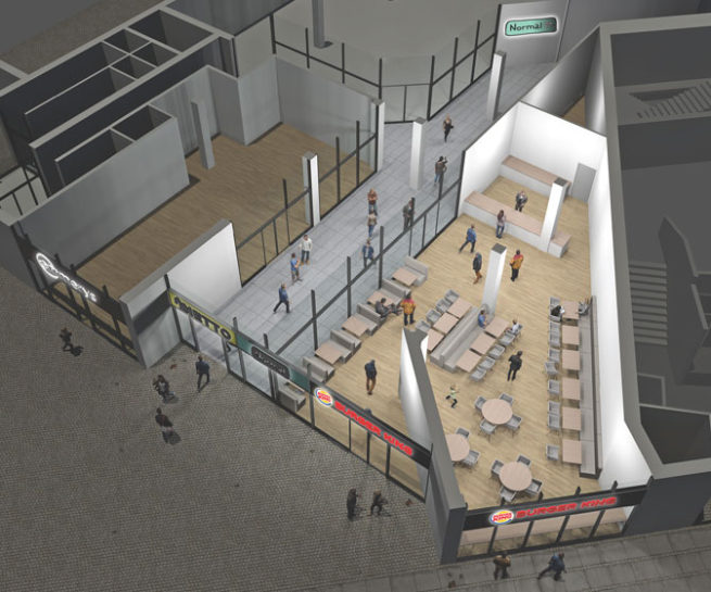 BE Arkitekter, Vanløse. Projektering i forbindelse med ombygning af 3000 kvm tidligere supermarked til butiksarkade